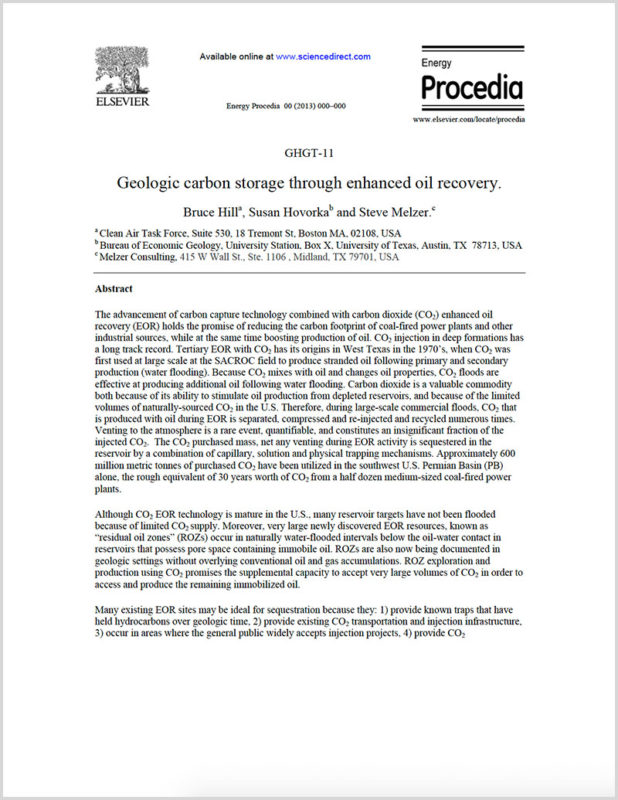 Geologic Carbon Storage Through Enhanced Oil Recovery – Clean Air Task ...