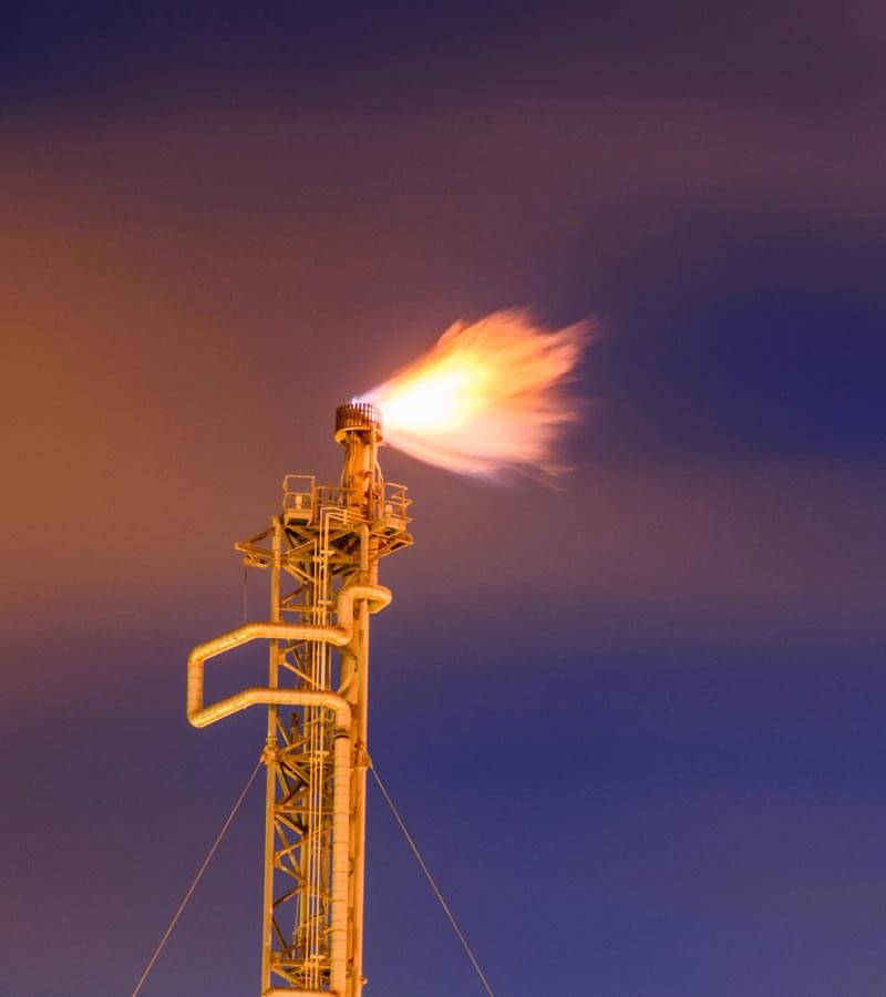 Methane flare