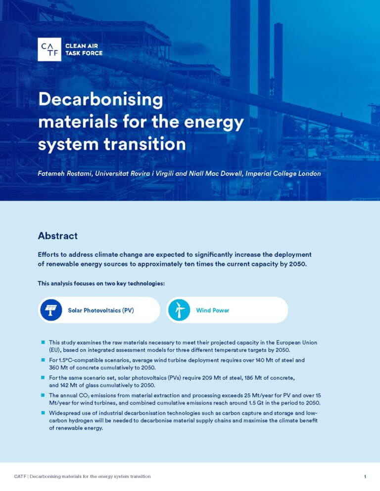 Decarbonising materials for the energy system transition – Clean Air ...